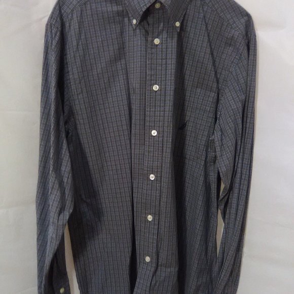Nautica Men's Long Sleeve Button Down Shirt Color Blue/Gray Size Medium - Picture 4 of 6